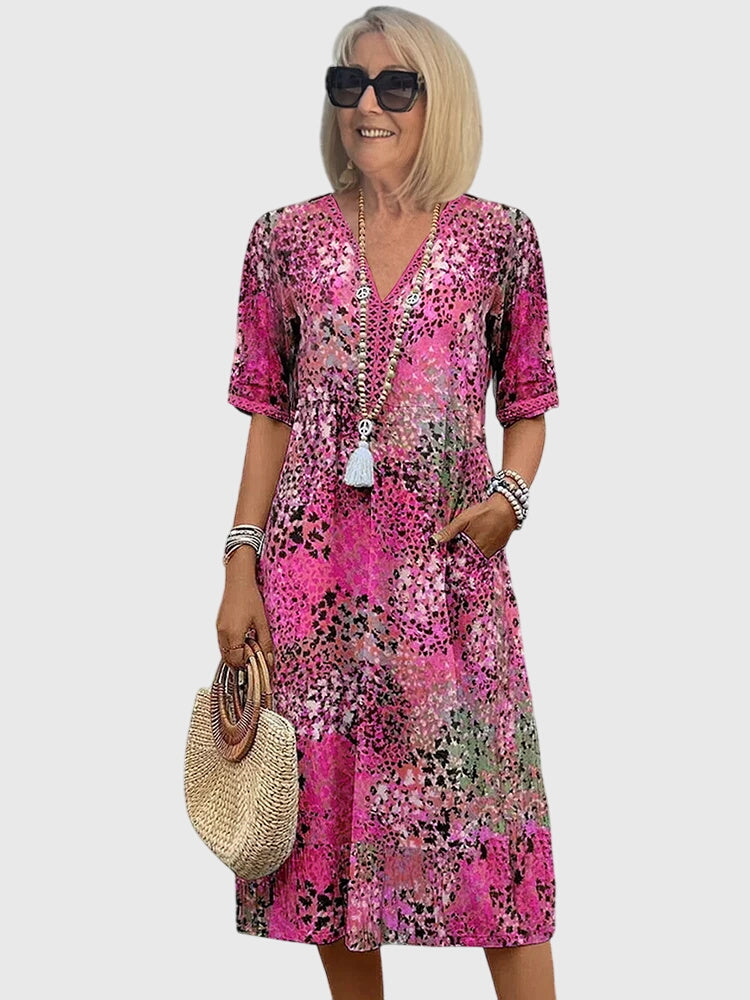 Clara | Elegant Floral Midi Dress